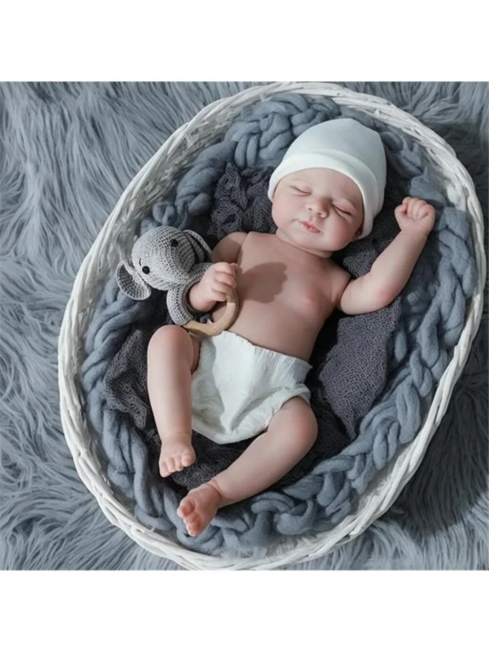 18 Inch Realistic Reborn Baby Boy Doll Full Body Vinyl Complete Gift Box Set